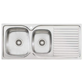 Oliveri Endeavour 1080mm 1 &amp; &frac34;  Stainless Steel Kitchen Sink with Right Drainer