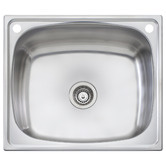 Oliveri Marco 550mm Single Stainless Steel Laundry Sink with Rinse Bypass