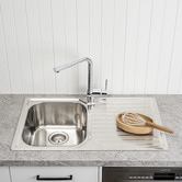 Oliveri Diaz 770mm Double Topmount Stainless Steel Kitchen Sink