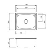 Oliveri Marco 590mm Single Stainless Steel Laundry Sink with Overflow