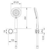 Oliveri Chrome Copenhagen Hand-held Shower with Bracket