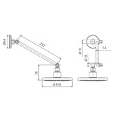 Oliveri Rome 150mm Chrome High Rise Shower Head