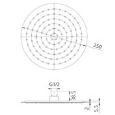 Oliveri Rome 250mm Chrome Ultra Thin Shower Head