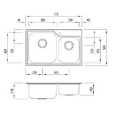Oliveri Nu-Petite 770mm 1 &amp; &frac34; Stainless Steel Kitchen Sink