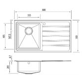 Oliveri Apollo 800mm Single Stainless Steel Kitchen Sink with Right Drainer