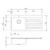 Oliveri Sonetto 1030mm Single Stainless Steel Kitchen Sink with Right Drainer
