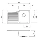 Oliveri Sonetto 820mm Single Stainless Steel Kitchen Sink with Left Drainer