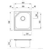 Oliveri Nu-Petite 460mm Single Stainless Steel Kitchen Sink