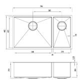 Oliveri Spectra 790mm Single Stainless Steel Kitchen Sink
