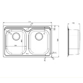 Oliveri Diaz 770mm Undermount Double Stainless Steel Kitchen Sink