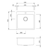Oliveri Sonetto 520mm Topmount Single Stainless Steel Kitchen Sink