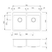 Oliveri Sonetto 780mm Topmount Double Stainless Steel Kitchen Sink