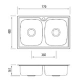 Oliveri Endeavour 770mm Double Stainless Steel Kitchen Sink