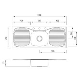 Oliveri Ultraform 1180mm Single Stainless Steel Kitchen Sink with Drainers