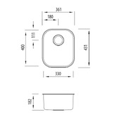 Oliveri Diaz 430mm Undermount Single Stainless Steel Kitchen Sink