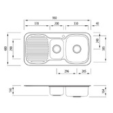 Oliveri Lakeland 980mm 1 &amp; &frac12; Stainless Steel Kitchen with Left Drainer
