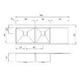 Oliveri Professional Series 1450mm  1 &amp; &frac34; Stainless Steel Kitchen Sink with Right Drainer