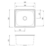 Oliveri Marco 550mm Single Stainless Steel Laundry Sink with Rinse Bypass