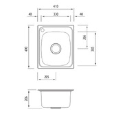 Oliveri Martini 410mm Topmount Single Stainless Steel Kitchen Sink