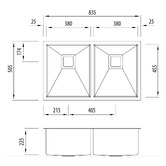 Oliveri Professional Series 830mm Topmount Double Kitchen Sink