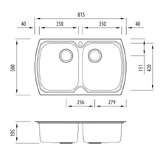 Oliveri Monet 810mm Topmount Double Stainless Steel Kitchen Sink