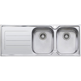 Oliveri Flinders 1200mm Double Stainless Steel Kitchen Sink with Drainer