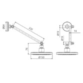Oliveri Rome 150mm High-Rise Swivel Shower Head &amp; Arm