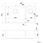 Oliveri Spectra 790mm 1 &amp; &frac12; Stainless Steel Kitchen Sink