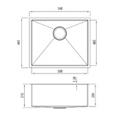 Oliveri Spectra 540mm Single Stainless Steel Kitchen Sink &amp; Accessories Package