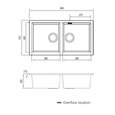 Oliveri Santorini 860mm Undermount Double Kitchen Sink