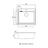 Oliveri Santorini 560mm Top Mount Single Granite Kitchen Sink