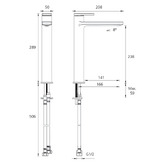 Oliveri London 165mm Chrome Tower Basin Mixer