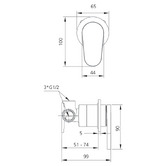 Oliveri London Chrome Shower/Bath Wall Mixer