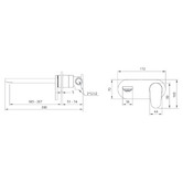 Oliveri London 205mm Chrome Bath/Basin Wall Mixer Set