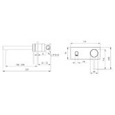 Oliveri Venice 200mm Bath/Basin Straight Wall Mixer Set
