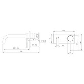 Oliveri Venice 220mm Bath/Basin Curved Wall Mixer Set Trim Kit Only