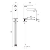 Oliveri Venice 110mm Straight Basin Mixer