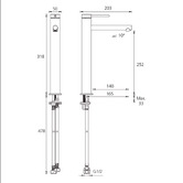 Oliveri Venice 165mm Straight Tower Basin Mixer