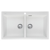 Oliveri Santorini 860mm Top Mount Double Granite Kitchen Sink