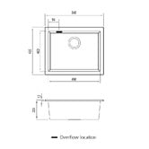 Oliveri Santorini 560mm Undermount Single Granite Kitchen Sink