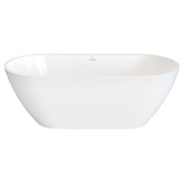 Oliveri Naples Gloss White Acrylic Freestanding Bath with Overflow