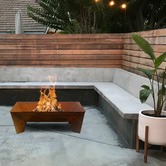 Milkcan Products Nevada Rectangular Rust Fire Pit