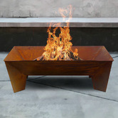 Milkcan Products Nevada Rectangular Rust Fire Pit