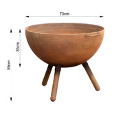 Milkcan Products Cauldron 70 Rust Fire Pit