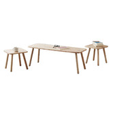 Maja Ansel Design 3 Piece Cricket Rubberwood Nesting Coffee Table Set
