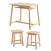 Maja Ansel Design 2 Seater Reina Rubberwood Dining Table &amp; Stool Set
