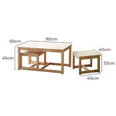 Maja Ansel Design 3 Piece Karina Rubberwood Coffee Table Set