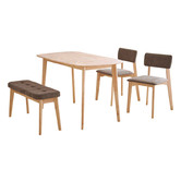 Maja Ansel Design 4 Seater Halsey Dining Table, Chair &amp; Bench Set