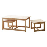 Maja Ansel Design 3 Piece Karina Rubberwood Coffee Table Set