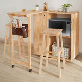 Maja Ansel Design Calliope Rubberwood Bar Table with Shelving Unit